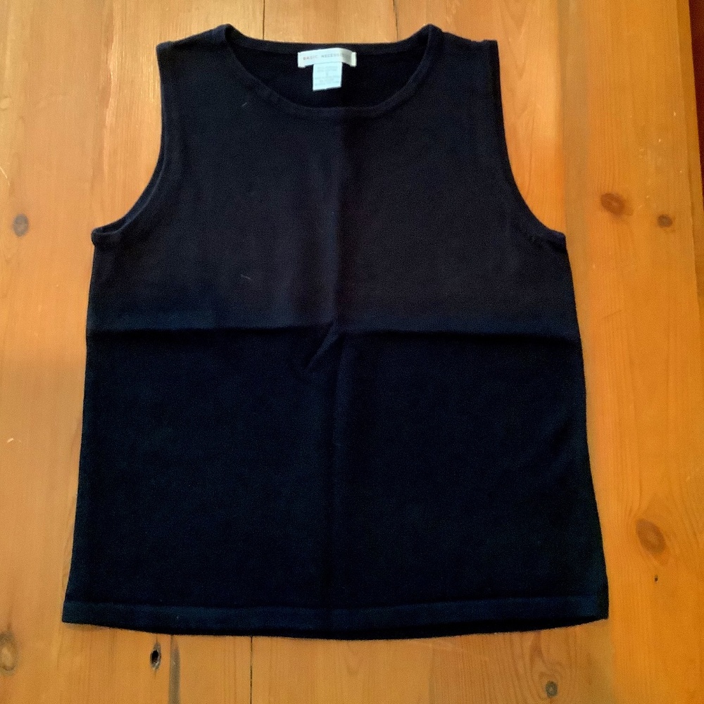 Nwot. Basic Necessities. Solid Black Crew Neck Sl… - image 1